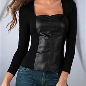Venus Faux leather panel top